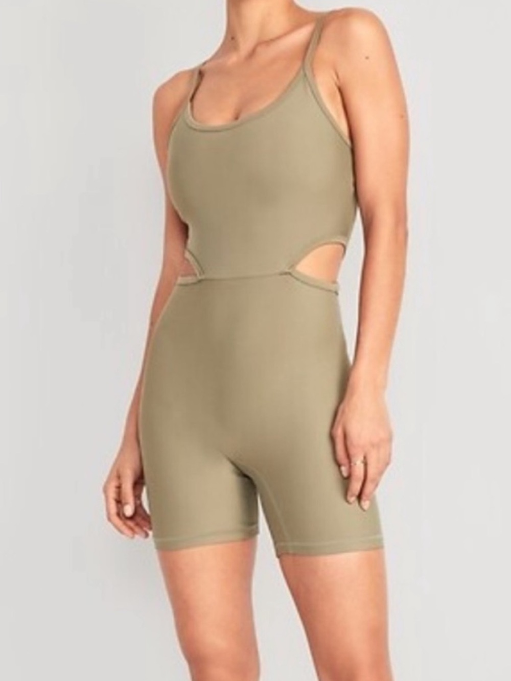 NWT Old Navy PowerSoft Athletic Bike Short Jumpsuit Romper with Cutouts - Picture 2 of 3